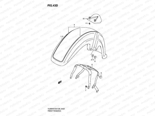 43D - FRONT FENDER (VL800TK8)