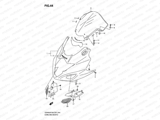 44 - COWLING BODY (MODEL K8/K9)
