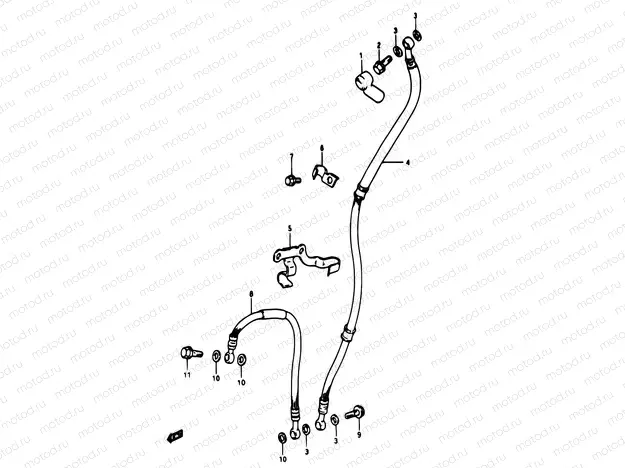44 - FRONT BRAKE HOSE (MODEL D/E/F/G/J)