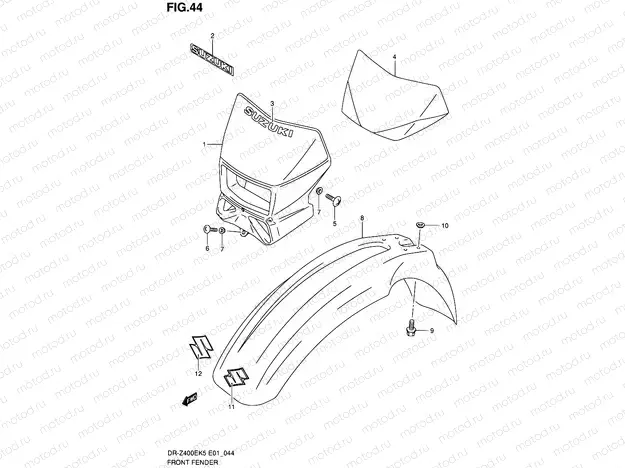 44 - FRONT FENDER (E24)