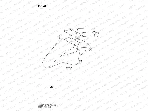 44 - FRONT FENDER (MODEL K7/K8/K9)