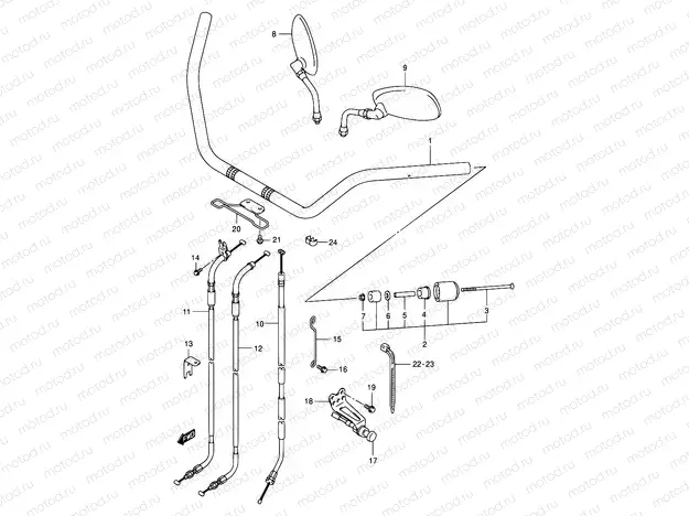 44 - HANDLEBAR (MODEL K1/K2/K3/K4)