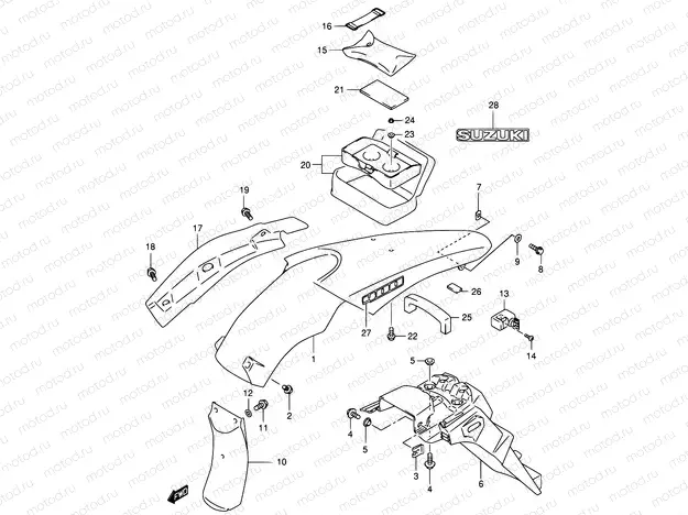 44 - REAR FENDER (DR-Z400E E24)
