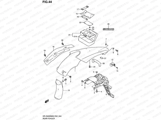 44 - REAR FENDER (MODEL K5/K6)