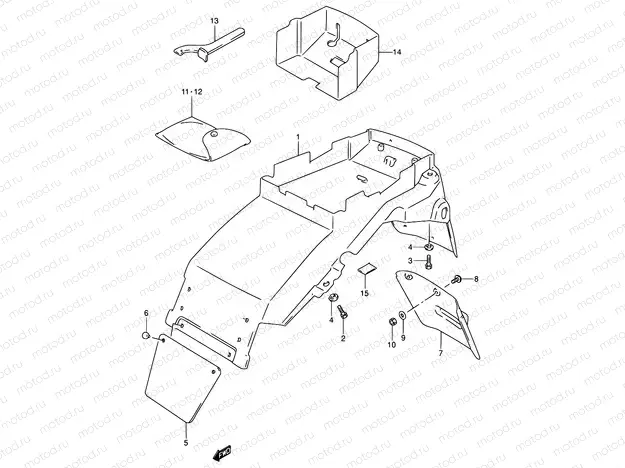 44 - REAR FENDER (MODEL P/R)