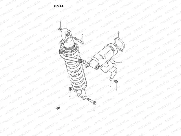 44 - REAR SHOCK ABSORBER (DR350SL/SM/SN/SP/SR)