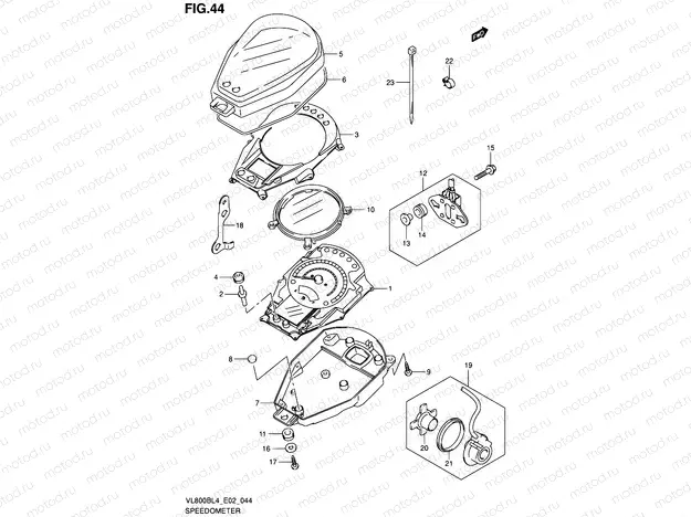 44 - SPEEDOMETER (VL800BL4 E19)