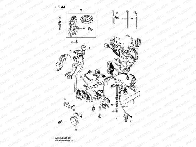 44 - WIRING HARNESS (SV650SAK8/SAK9/SUAK8/SUAK9/SAL0/ASUL0)