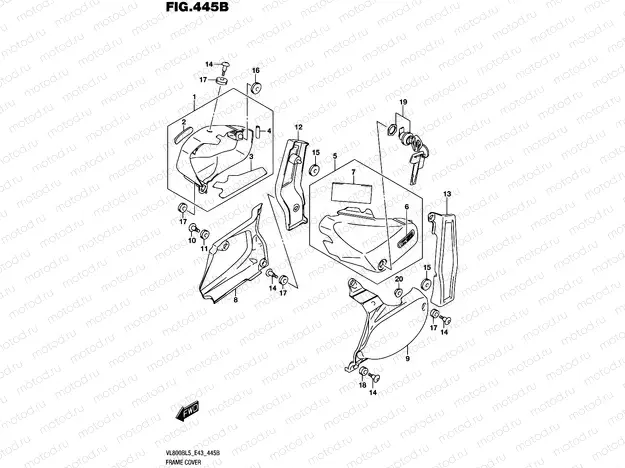 445B - FRAME COVER (VL800BL5 E43)