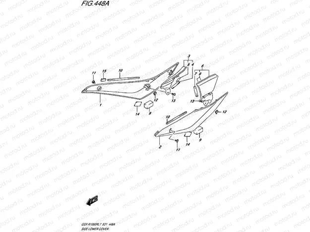 448A - SIDE LOWER COVER (GSX-R1000RL7 E21)