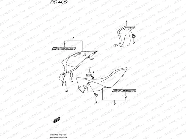 449D - FRAME HEAD COVER (SV650XAL9 E19)
