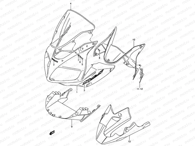 44A - COWLING BODY (SV1000S/S1/S2 K5)