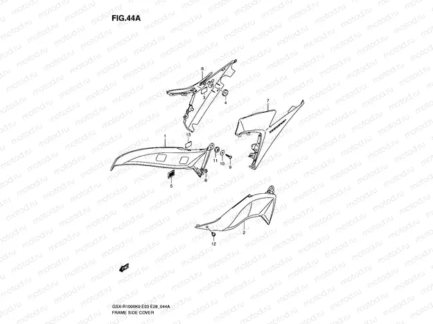 44A - FRAME SIDE COVER (MODEL L0)