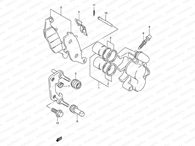 44A - FRONT CALIPER (MODEL Y/K1)