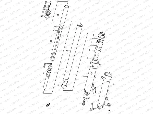 44A - FRONT DAMPER (MODEL K/L/M/N/P/R/S/T)