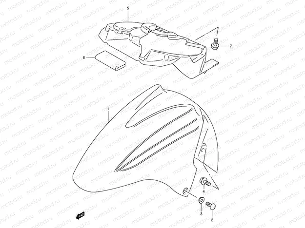 44A - FRONT FENDER (MODEL K1/K2)