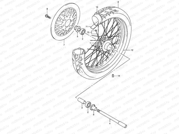 44A - FRONT WHEEL (MODEL K2/K3/K4)