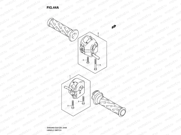 44A - HANDLE SWITCH (SV650SL0/SAL0)