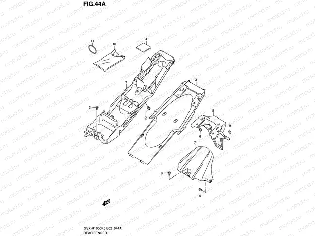 44A - REAR FENDER (GSX-R1000U2K5 E19)