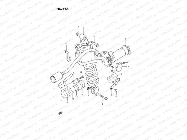 44A - REAR SHOCK ABSORBER (DR350SHN/SHP/SHR)