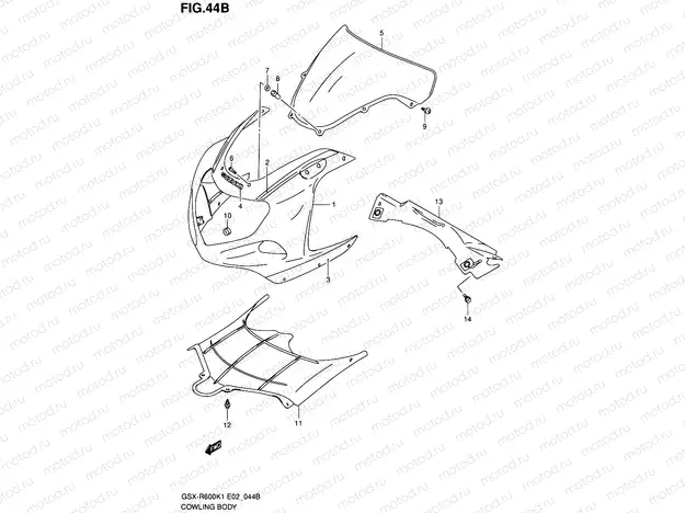 44B - COWLING BODY (MODEL K2 FOR YC2)