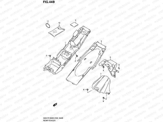 44B - REAR FENDER (GSX-R1000K6 E02,E19,E24,P37)