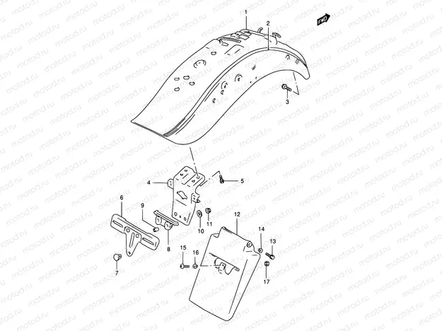 44B - REAR FENDER (MODEL X)