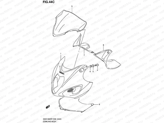 44C - COWLING BODY (MODEL K3)