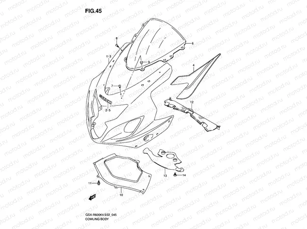 45 - COWLING BODY (GSX-R600K4/K5)