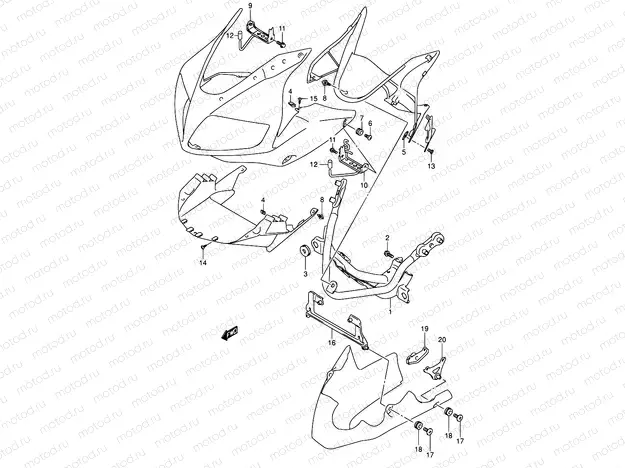 45 - COWLING INSTALLATION PARTS (SV1000S/S1/S2)