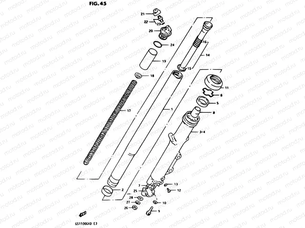 45 - FRONT FORK (GS1100GKZ)