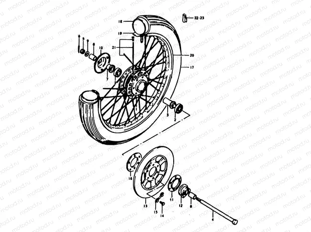 45 - FRONT WHEEL (GS400C,N)
