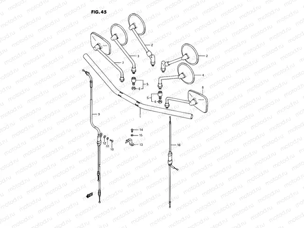 45 - HANDLEBAR (VS1400GLFH/GLFJ/GLFL/GLFM/GLFN/GLFP)