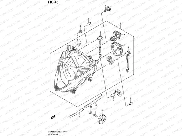 45 - HEADLAMP (GSX650FL2 E24)