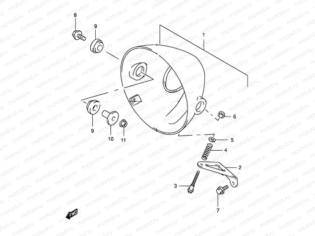 45 - HEADLAMP HOUSING (GSF1200K1/K2/K3/K4/ZK4/ZK5)