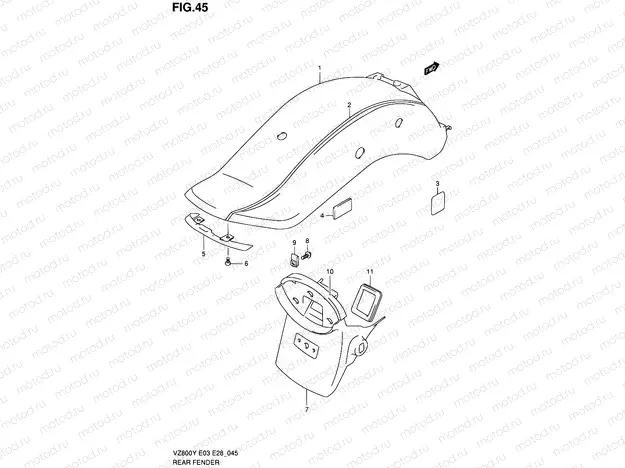 45 - REAR FENDER (MODEL V)