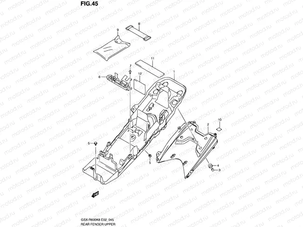 45 - REAR FENDER UPPER