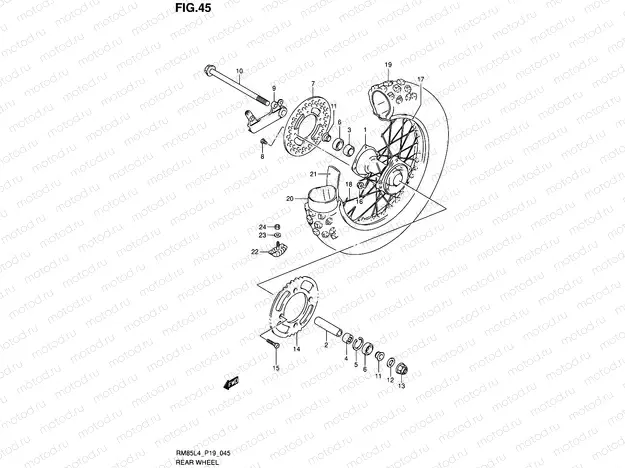 45 - REAR WHEEL (RM85L4 P19)