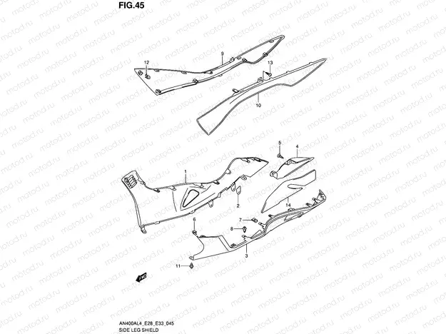 45 - SIDE LEG SHIELD (AN400ZAL4 E28)