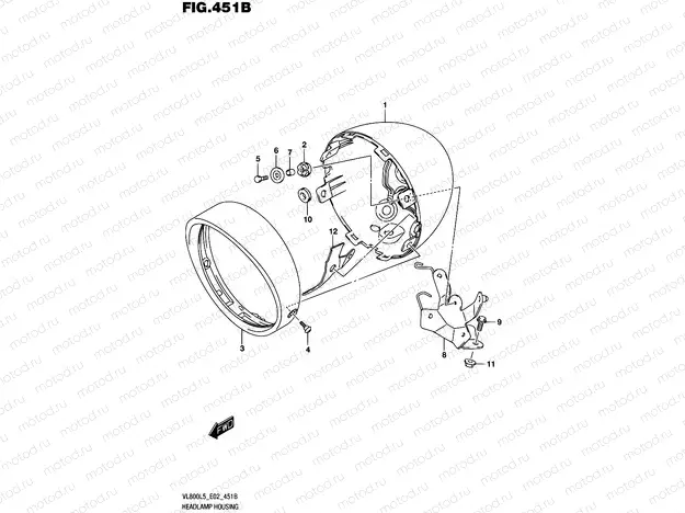451B - HEADLAMP HOUSING (VL800L5 E19)