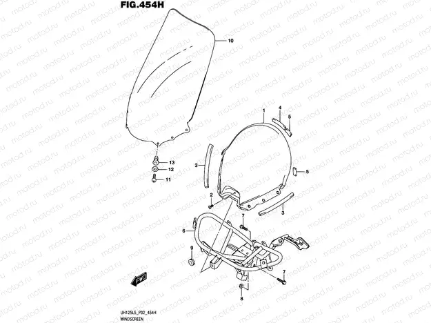 454H - WINDSCREEN (UH125AL5 P53)