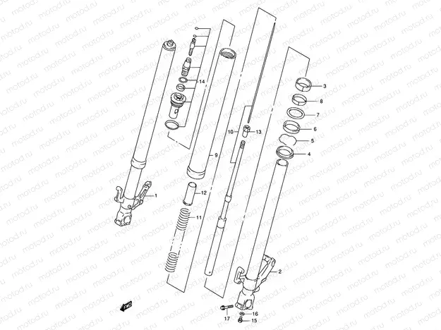 45A - FRONT DAMPER (MODEL W/X/Y/K1)