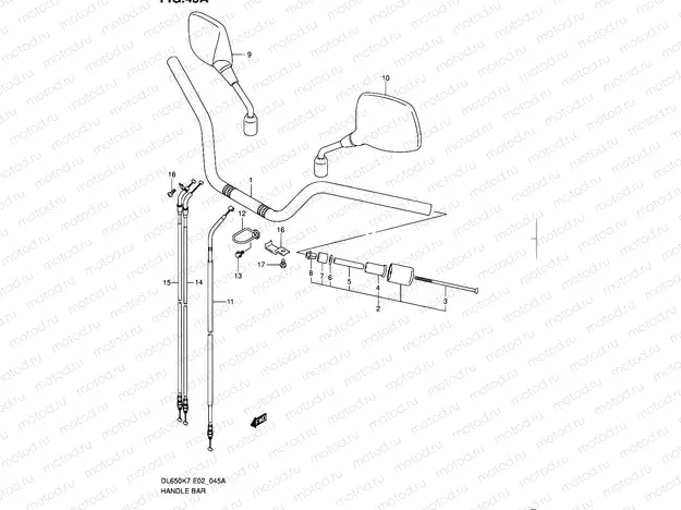 45A - HANDLEBAR (MODEL K9:E02,E19,E24)