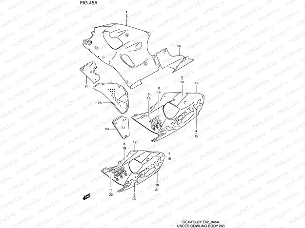 45A - UNDER COWLING BODY (MODEL W)