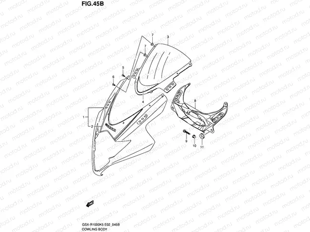 45B - COWLING BODY (GSX-R1000K6 E02,E19,E24,P37)