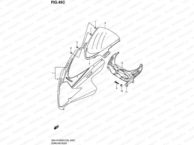45C - COWLING BODY (GSX-R1000U2K6 E19)