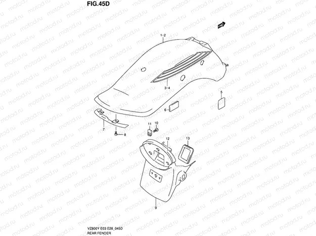 45D - REAR FENDER (MODEL K2)