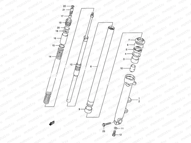46 - FRONT DAMPER (GSF1200ST/SV/SW/SX/SY)