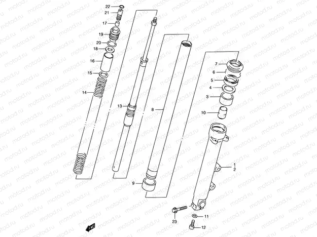 46 - FRONT DAMPER (GSF1200T/V/W/X/Y/ST/SV/SW/SX/SY)