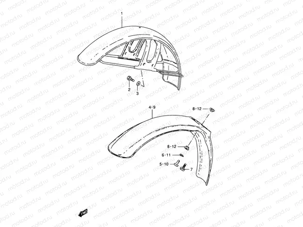 46 - FRONT FENDER (MODEL Z/L/R)
